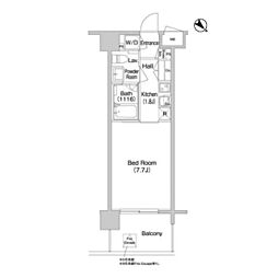 コンフォリア南砂町 1Kの間取図画像