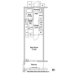 コンフォリア秋葉原EAST 1Kの間取図画像