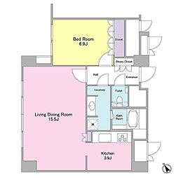 ランテンヌ四谷 1LDKの間取図画像