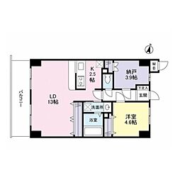ブルールイイヅカ 1SLDKの間取図画像