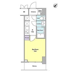 Dormouse和 1Kの間取図画像