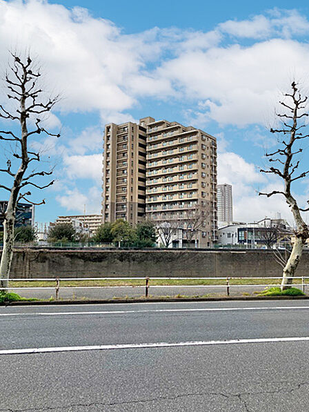 都川を挟み撮影した外観。2024年3月鉄部塗装工事実施済。