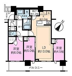 ブリリアザ・タワー東京八重洲アベニュー 3LDKの間取図画像