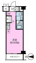 エルフォルテ羽田ライゼ ワンルームの間取図画像