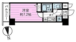 ガラ・ステージ市ヶ谷壱番館 1Kの間取図画像