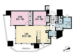 ライオンズ麻布十番スペリア 2LDKの間取図画像