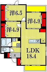 Campana Otakanomori 3階3LDKの間取り