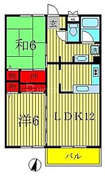 バウハウス 2LDKの間取図画像