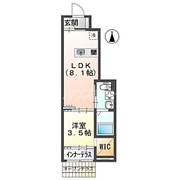 アリス 1LDKの間取図画像