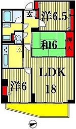 コスモ新松戸 3LDKの間取図画像