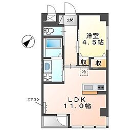 エミネンスおおたかの森 1LDKの間取図画像