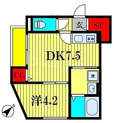 (仮称)サンヒロ南流山VII 1DKの間取図画像