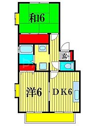 幸谷ハイツC 2DKの間取図画像