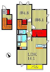 アルバ 2LDKの間取図画像