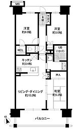 レーベンハイムエクスプレシャス 3LDKの間取図画像
