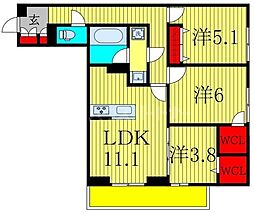 グランディール柏の葉 3LDKの間取図画像