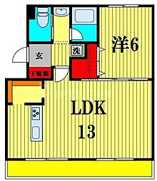 サンピア北小金 1LDKの間取図画像