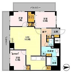 アヴェニール柏の葉 3LDKの間取図画像