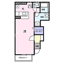 ハイムコンフォートB ワンルームの間取図画像