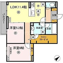 アミティエY 2LDKの間取図画像