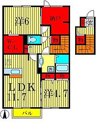 シエルツリー3 2LDKの間取図画像