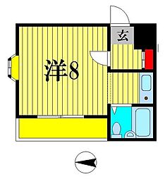 エスポワール・ツツミ 1Kの間取図画像