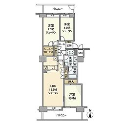 東急ドエルステージ21センターコート壱番館 3LDKの間取図画像