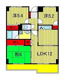 キャピタルステート 3LDKの間取図画像