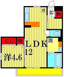 プワールおおたかの森2 1LDKの間取図画像