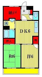 アティアス三郷 2DKの間取図画像