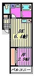 Mark Duo三郷 1DKの間取図画像