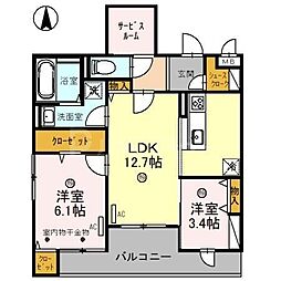 K-APARTMENT 2LDKの間取図画像