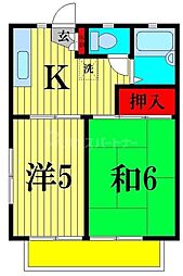 Mハイツ 2Kの間取図画像
