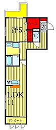 へーベルメゾン豊四季 1LDKの間取図画像