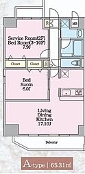 プレド・ラガール 2LDKの間取図画像