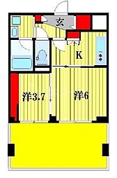 ダイヤモンドクレスト南流山 2Kの間取図画像
