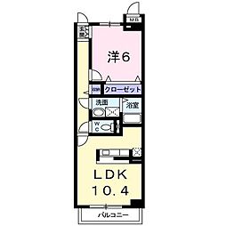 グランエリアール 1LDKの間取図画像