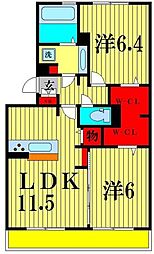 シゴーニュ 2LDKの間取図画像
