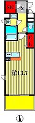 リュージュ ワンルームの間取図画像