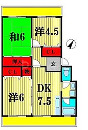 プロミネント馬橋 3DKの間取図画像
