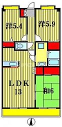 アバンドーネ高橋 3LDKの間取図画像