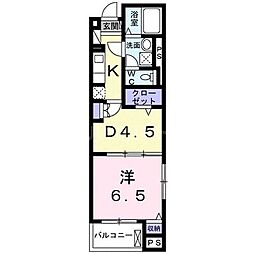 オークリーフビレッジ 1DKの間取図画像