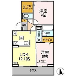 ヴィレオ 2LDKの間取図画像