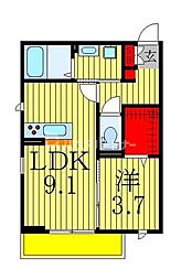ラインハット 1LDKの間取図画像