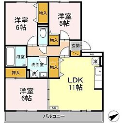 ボナール南流山 3LDKの間取図画像