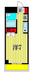 ラピス北松戸 1Kの間取図画像
