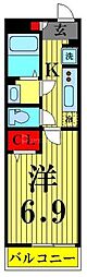 ステラ八潮 1Kの間取図画像
