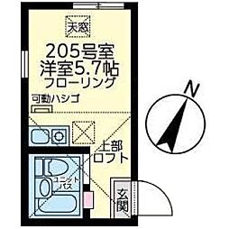 ユナイト大口スコティッシュロード ワンルームの間取図画像