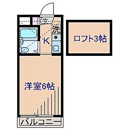 エスポアール菊名 1Kの間取図画像