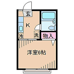 サンパレス 1Kの間取図画像